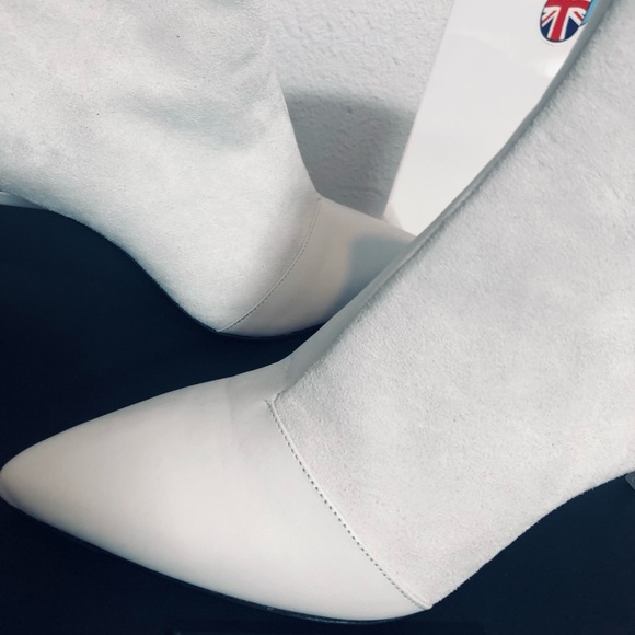 Rag & Bone Beha White Suede Leather Stiletto Ankle Boot. NIB. Sz 37.5 (7.5) - Picture 6 of 15